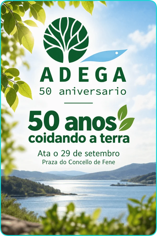 Cartel de 50 anos coidando a terra